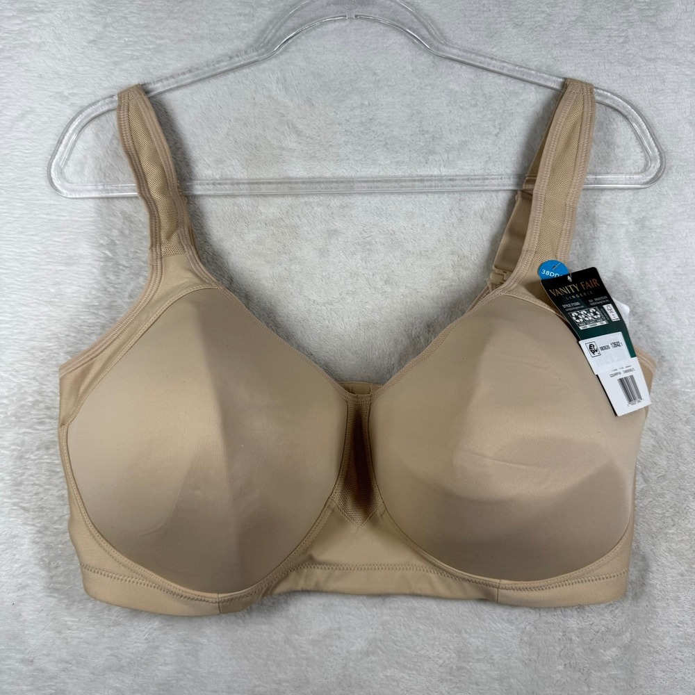 Vanity Fair 71500 Sport Bra Damask Neutral Beige Wirefree High Impact 38DDD/38E